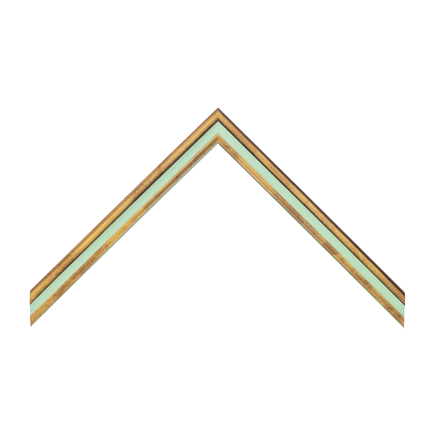 cornice legno ramin sagomata film oro gola verde chiaro opaco | Albor