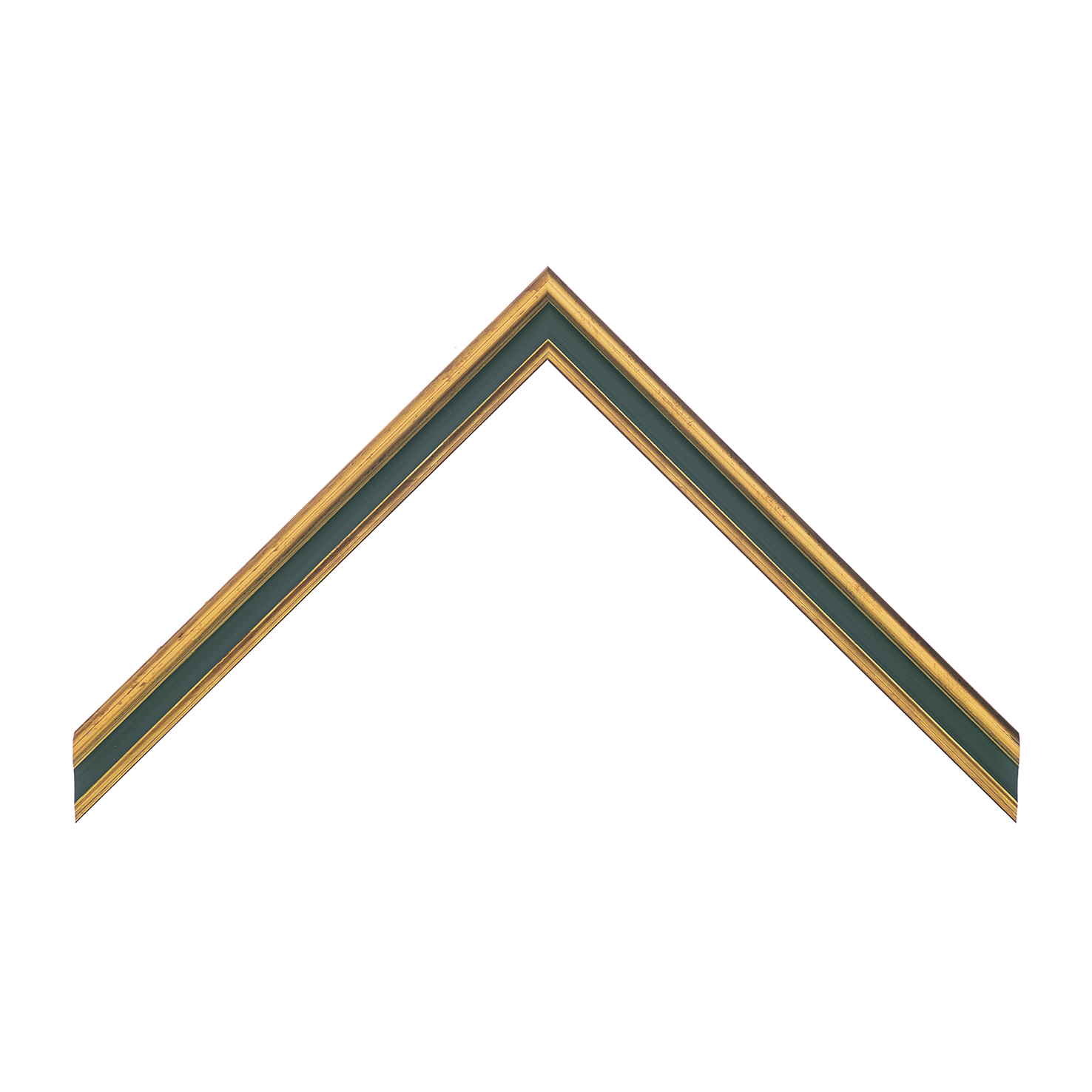 cornice legno ramin sagomata film oro gola verde opaco | Albor