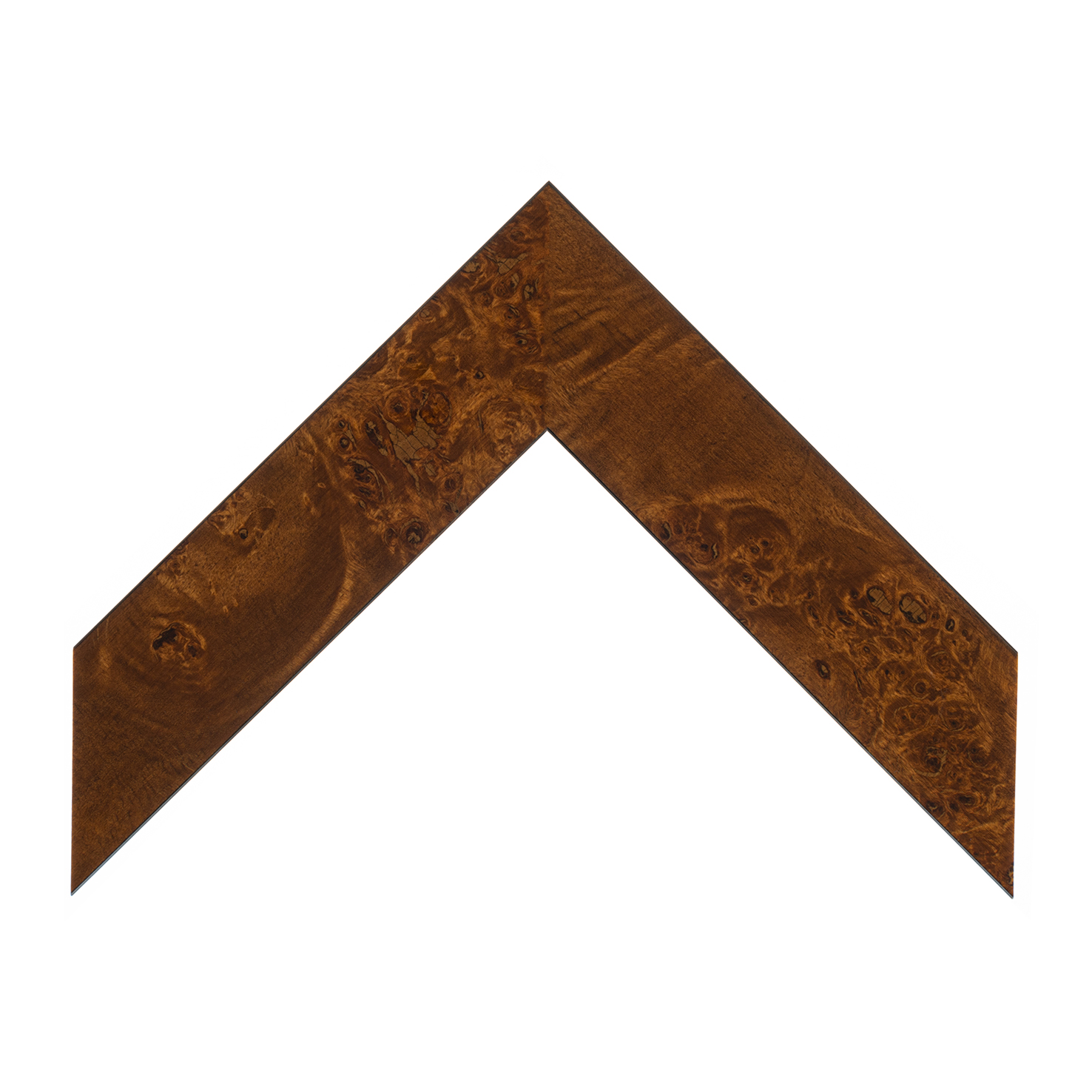 cornice legno radica pioppo piatta tinto olmo opaco fianco nero | Albor