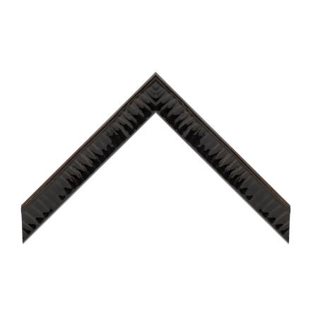 cornice legno ayous sagomata nero lucido base oro pozzato | Albor