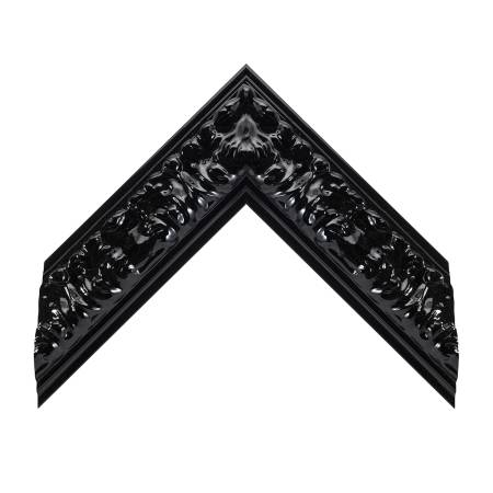 cornice legno ayous sagomata nero lucido | Albor