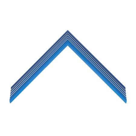 cornice legno ayous sagomata blu sfumato lucido filo argento | Albor
