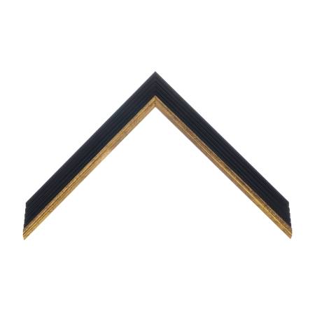 cornice legno ayous sagomata nero opaco filo oro | Albor