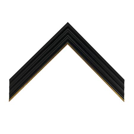 cornice legno ayous sagomata nero filo oro foglia | Albor