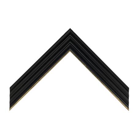 cornice legno ayous sagomata nero filo argento foglia | Albor